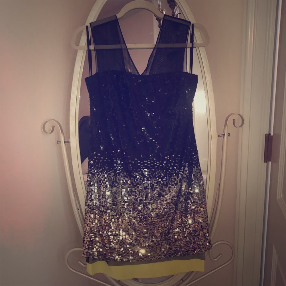 BCBG Maxazria Sequin Cocktail ombré Dress 2 EUC